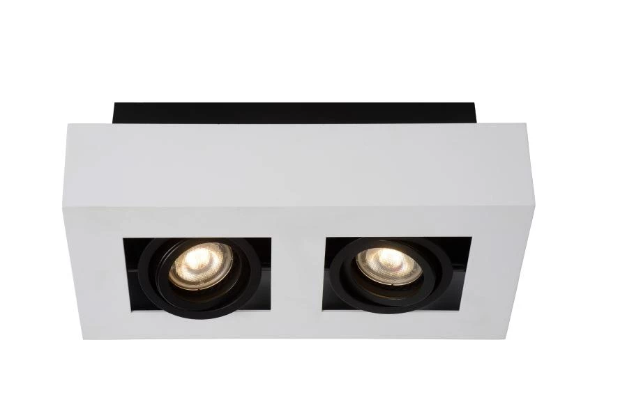 Lucide XIRAX - Spot plafond - LED Dim to warm - GU10 - 2x5W 2200K/3000K - Blanc - DETAIL 1